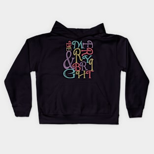 Be Merry and Bright Typography Kids Hoodie